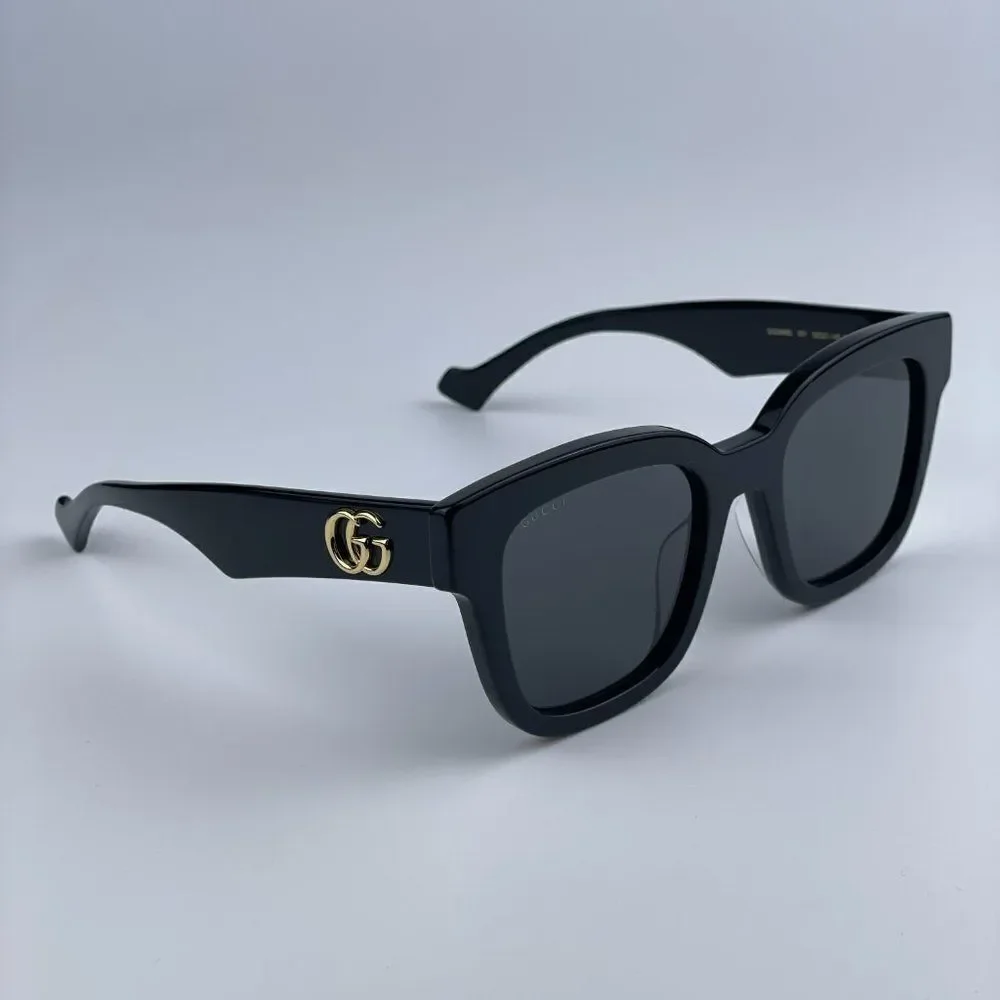 NEW Gucci GG0998S 001 Black Grey Square Unisex Sunglasses
